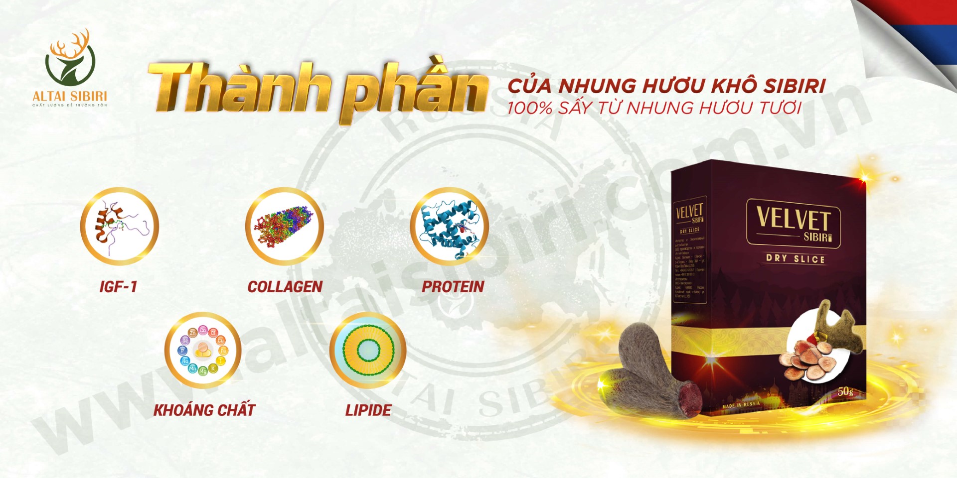 Nhung hươu khô-thành phần